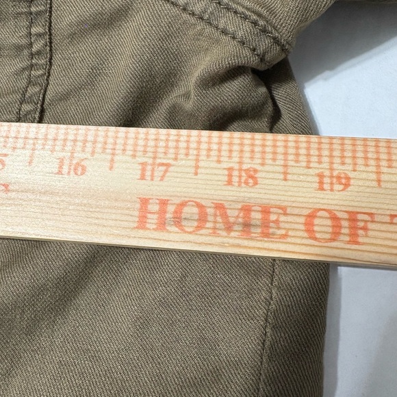 Anthropologie Military Style Olive Jacket with Peplum Hem, Beaded, Cotton/Linen - Picture 7 of 15